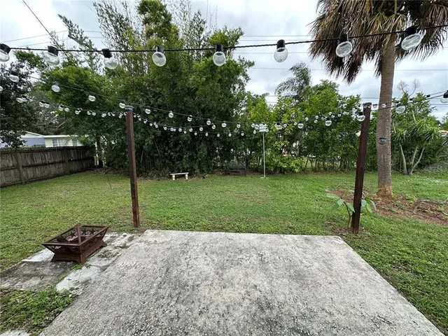 a view of a backyard with a garden
