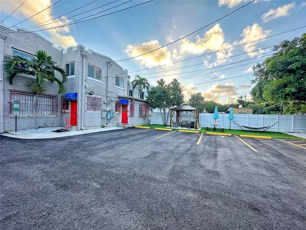 a view of outdoor space with swimming pool