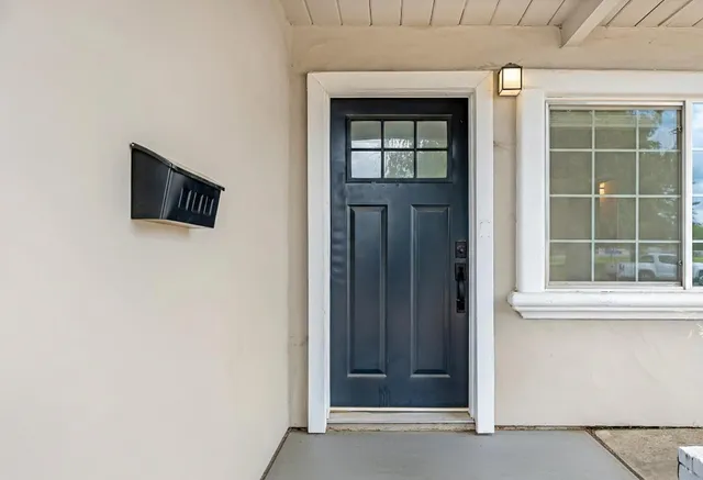 a view of front door of house