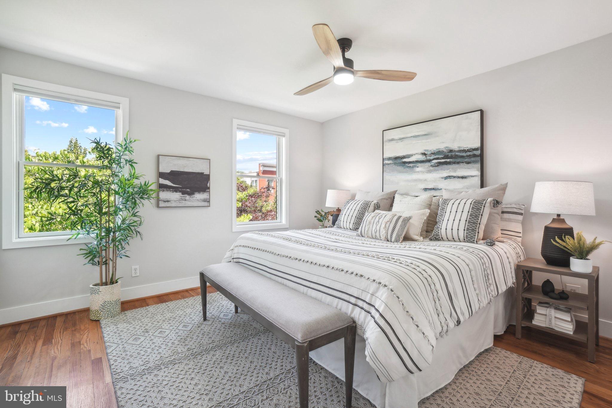 708 5th Street Southeast Washington, DC 20003 - Photo 11 of 25 a spacious bedroom with a bed and a potted plant