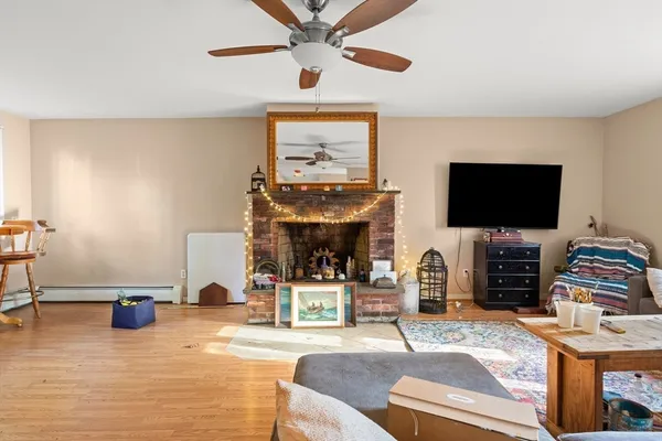 a living room with furniture and a couch