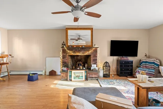 a living room with furniture and a couch