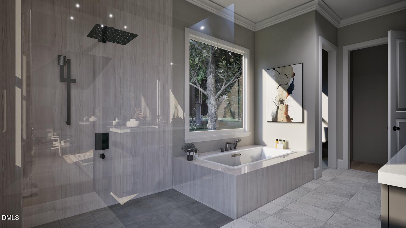 7429 Summer Tanager Trail Raleigh, NC 27614 - Photo 30 of 43 a bathroom with a bathtub and a shower