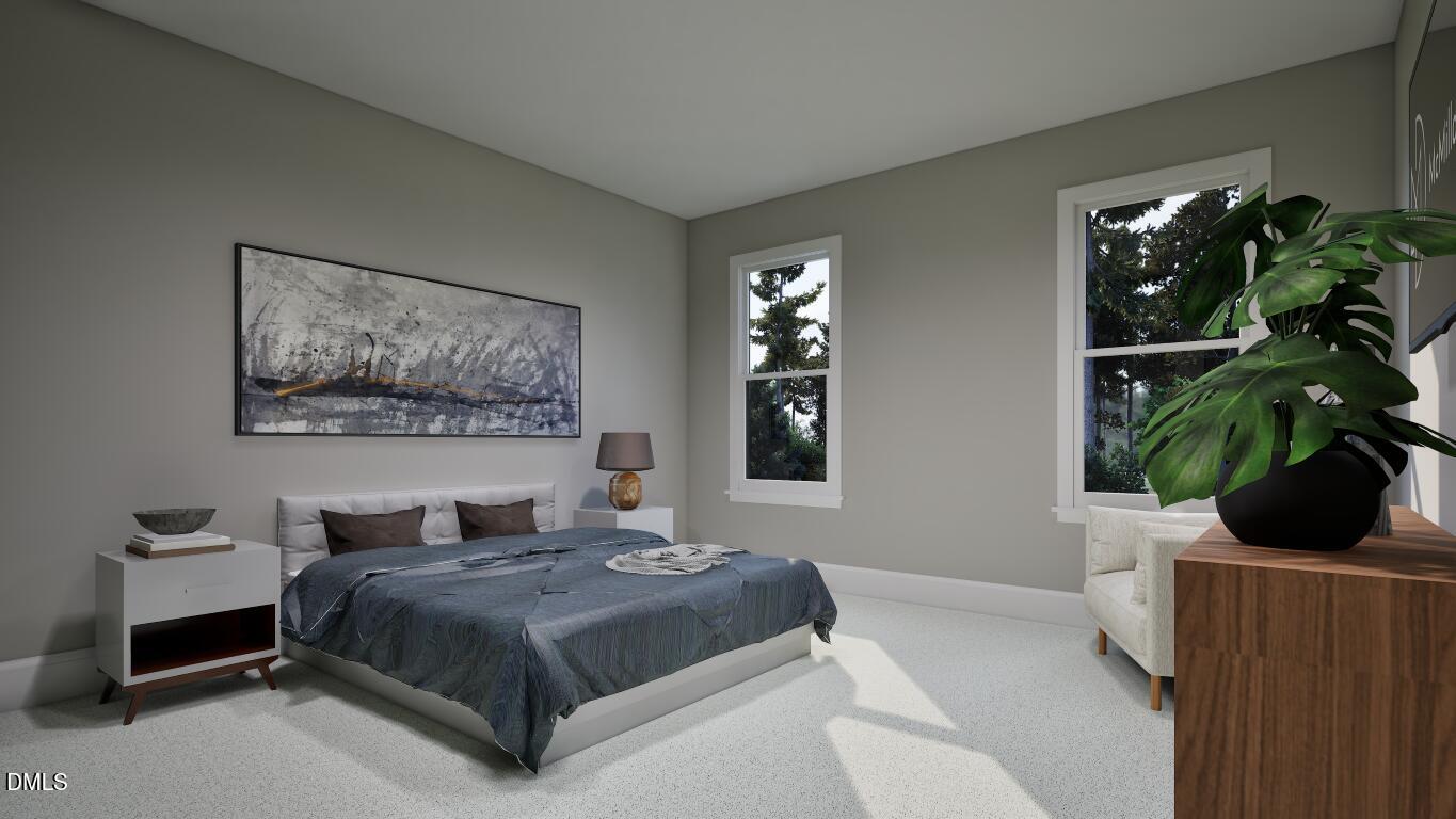 7429 Summer Tanager Trail Raleigh, NC 27614 - Photo 36 of 43 a bedroom with a bed potted plant and a window