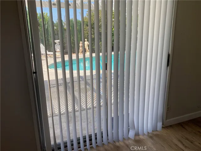 a view of a wooden door