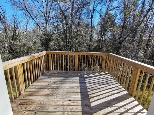 a view of wooden deck