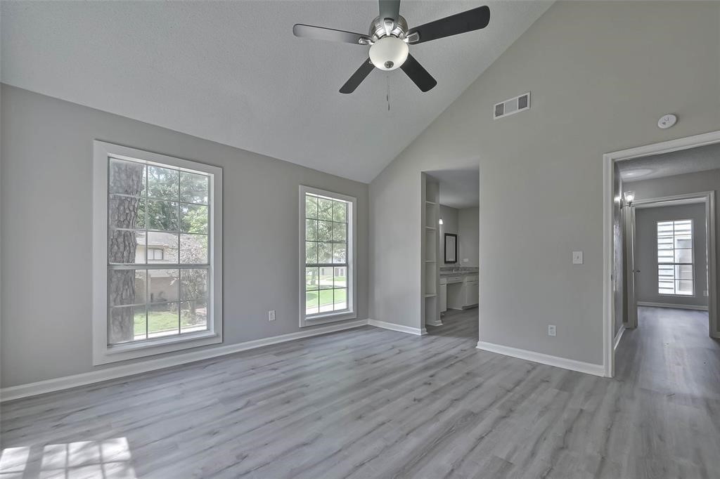 17805 Villa Way Drive Spring, TX 77379 - Photo 43 of 50 a view of empty room with wooden floor and fan