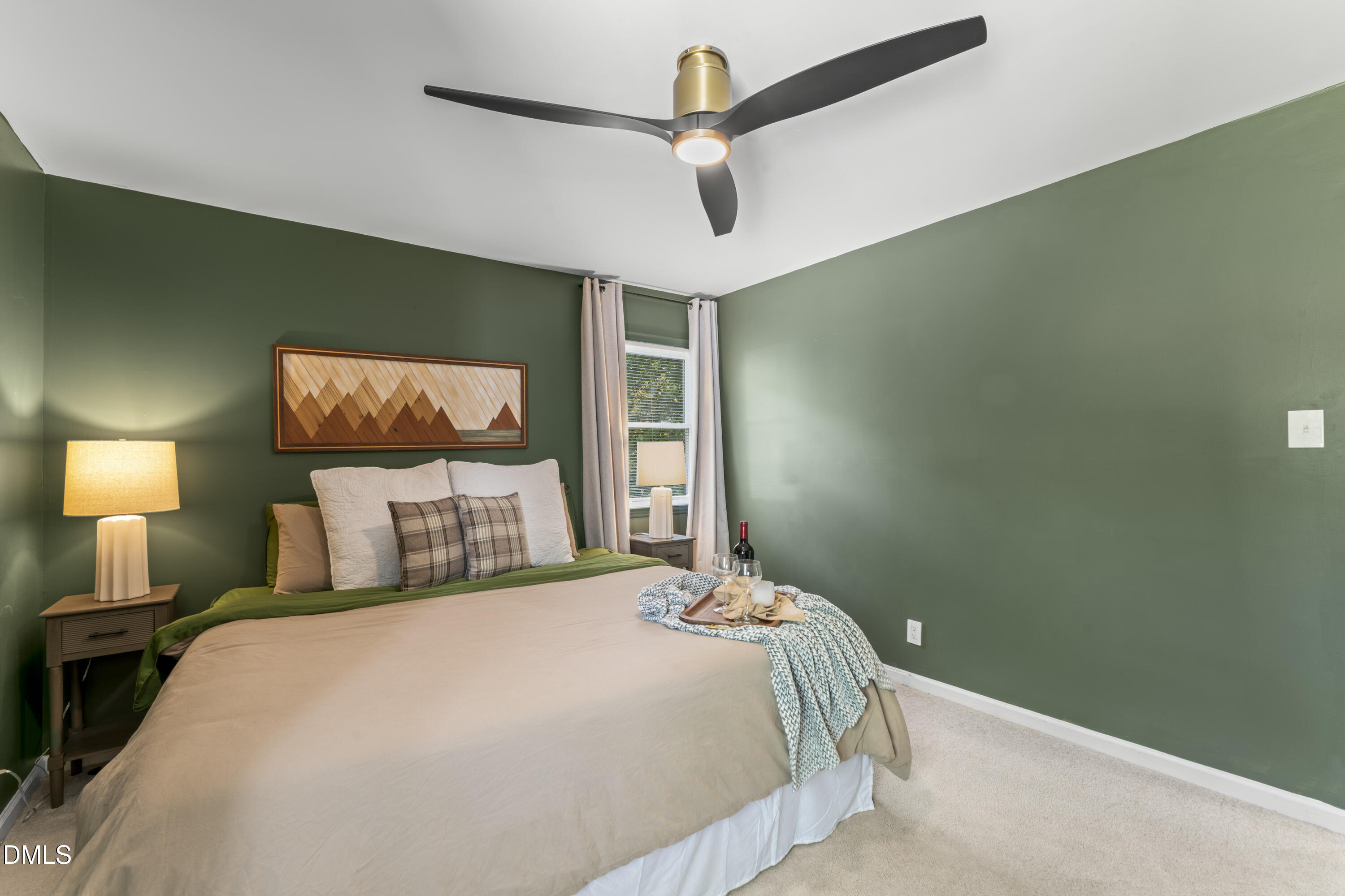 3419 Old Chapel Hill Road Durham, NC 27707 - Photo 22 of 38 a bedroom with a bed and a painting on the wall