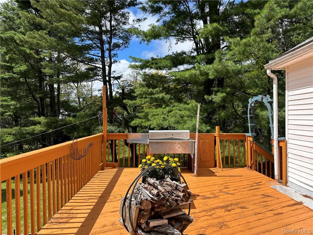 71 Kawlija Road Grahamsville, NY 12740 - Photo 15 of 16 a view of a balcony with two chairs and a table