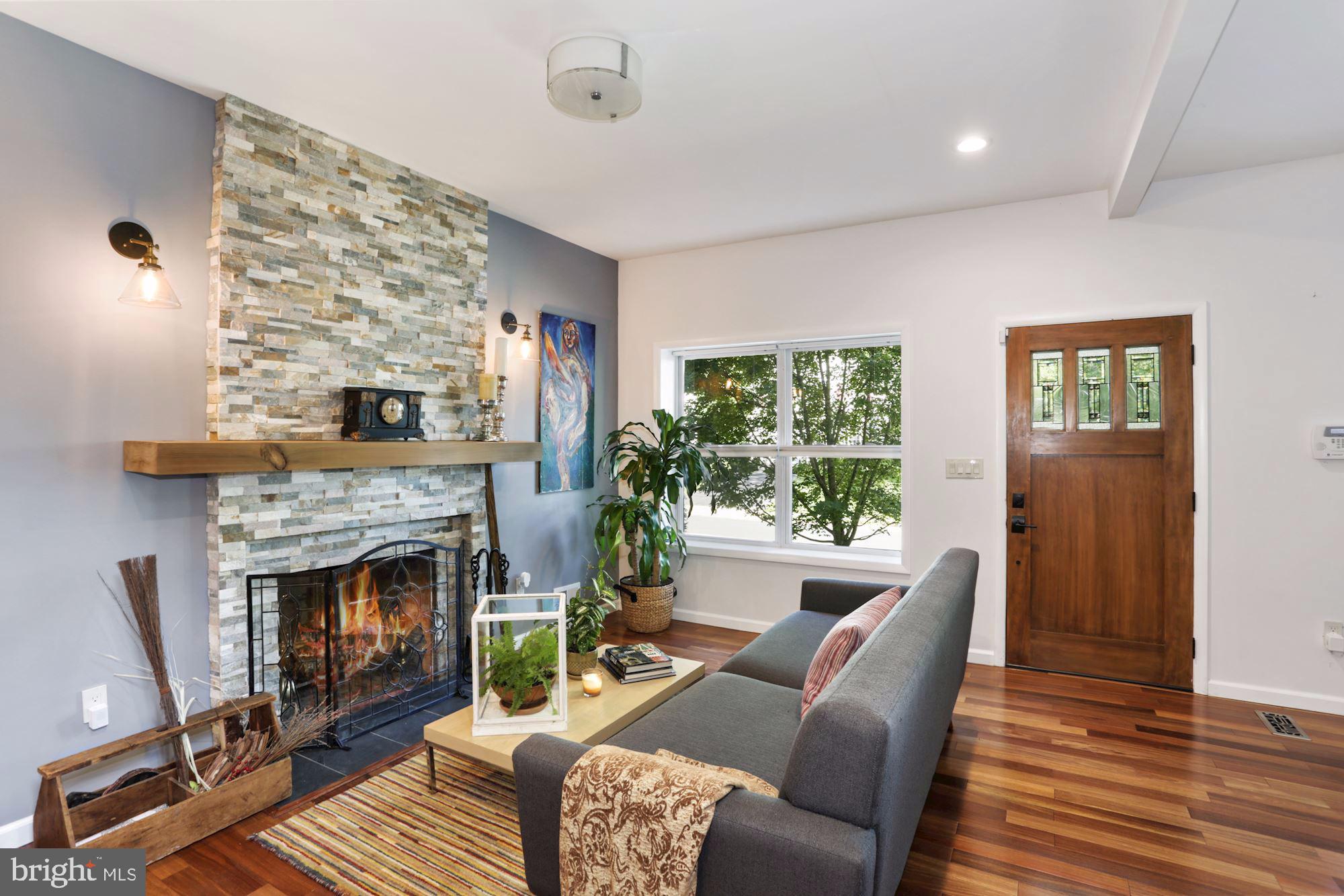 203 Tapawingo Road Southeast Vienna, VA 22180 - Photo 3 of 33 Living Room with Hardwood Fireplace.