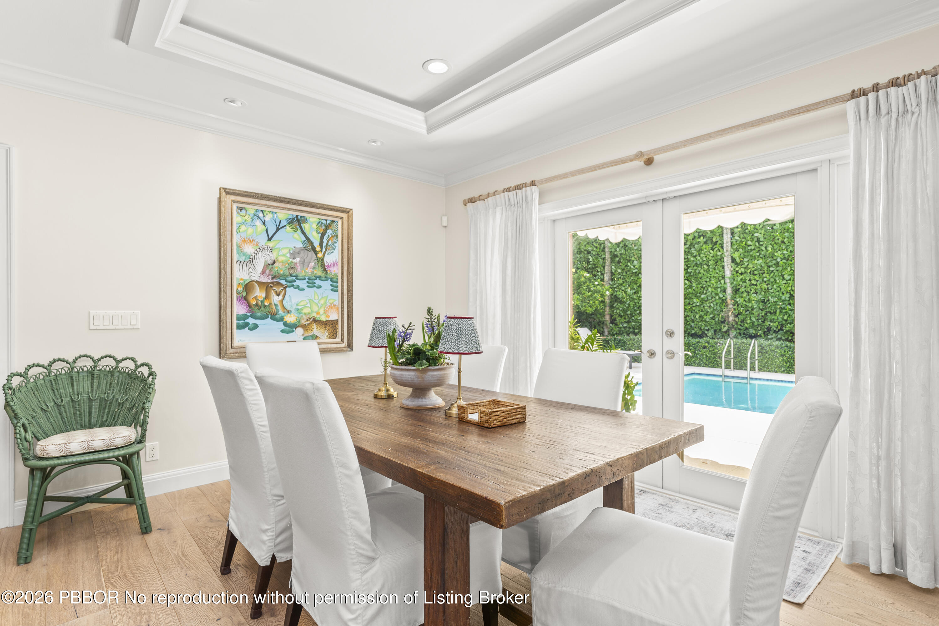 156 Dolphin Road Palm Beach, FL 33480 - Photo 9 of 21 a view of a dining room with furniture window and outside view