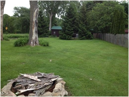 View from lake to yard and home