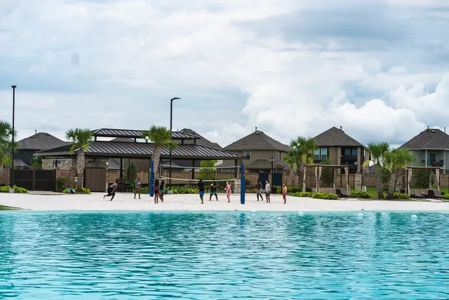 a view of a lake with a big yard