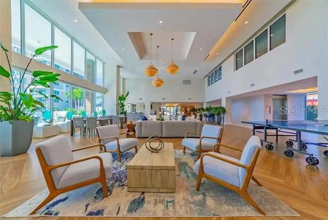 a outdoor living space with furniture