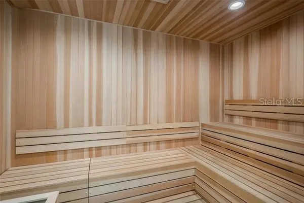 a view of wooden door