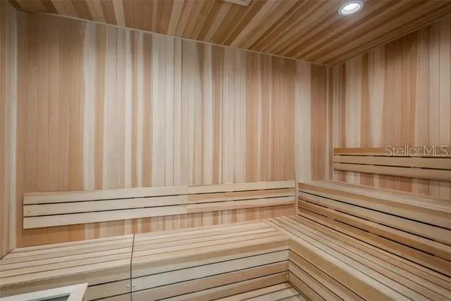 a view of wooden door