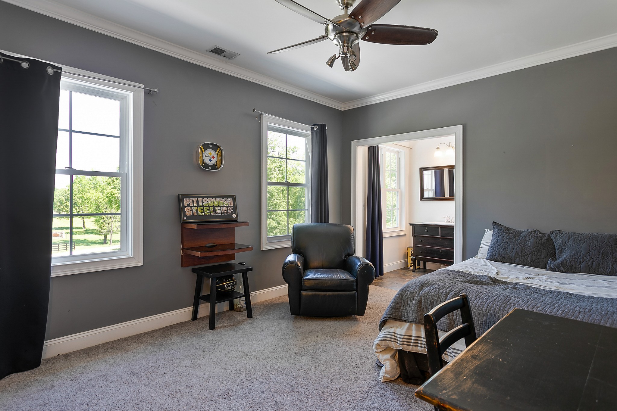 4280 Central Valley Road Murfreesboro, TN 37129 - Photo 35 of 50 There are two bedrooms located upstairs, each with its own private ensuite bathroom. Each measures 11' x16' and 12' x 16'. The bedrooms are carpeted for underfoot comfort and the bathrooms are tiled.