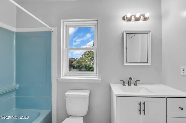 a bathroom with a sink toilet and vanity