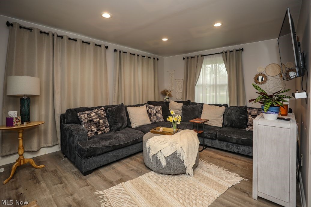 10676 Holcomb Road Newton Falls, OH 44444 - Photo 12 of 38 Living room with LVT floors and recessed lighting