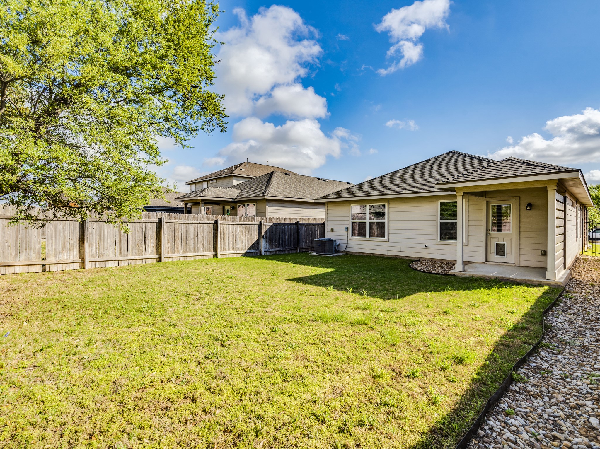 136 Dunlin Lane Leander, TX 78641 - Photo 24 of 24 Back of house featuring a fenced backyard, a patio area, and roof with shingles