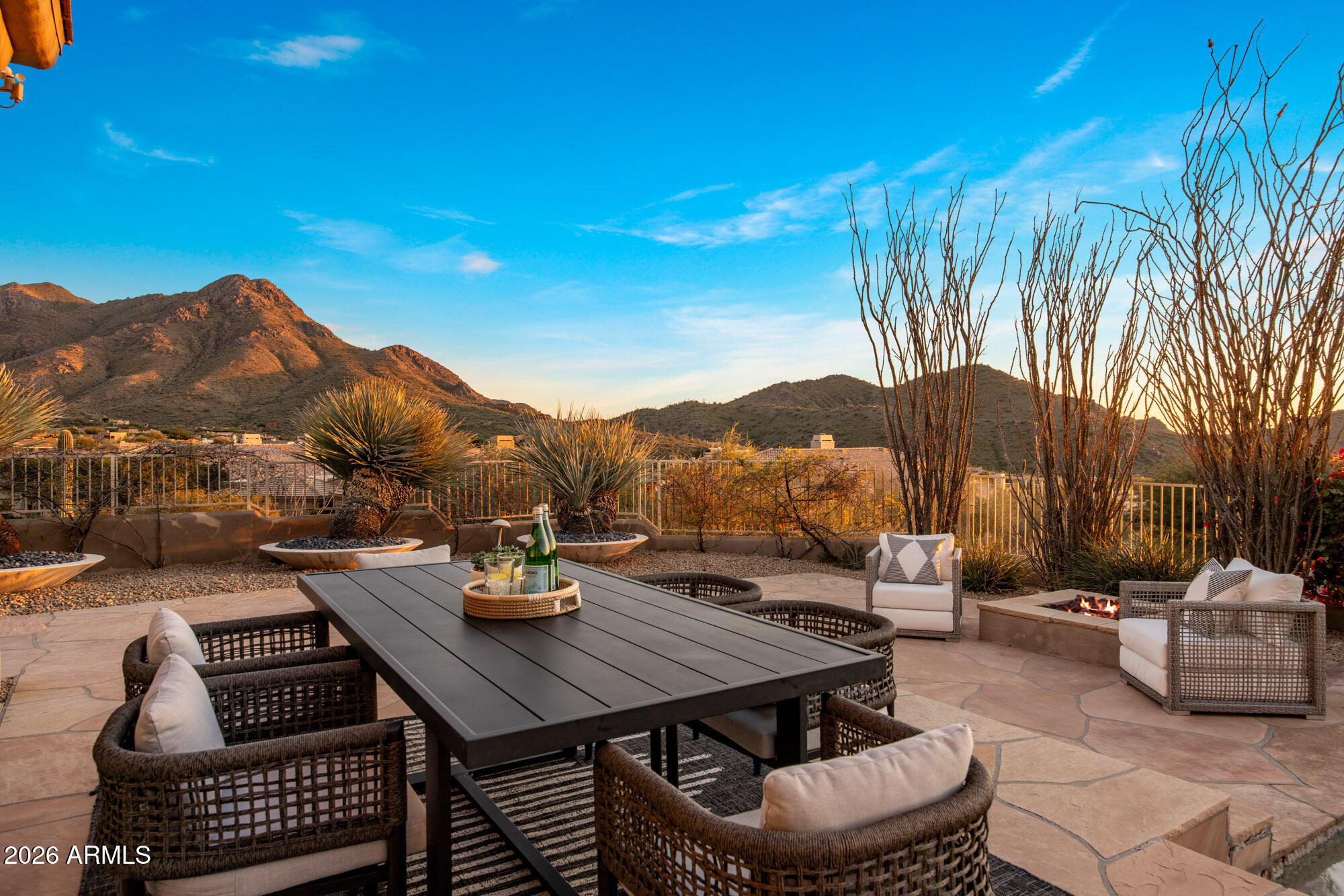 11083 East Juan Tabo Road Scottsdale, AZ 85255 - Photo 37 of 46 a view of a terrace with furniture and a patio