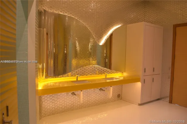 a view of balcony with wooden floor