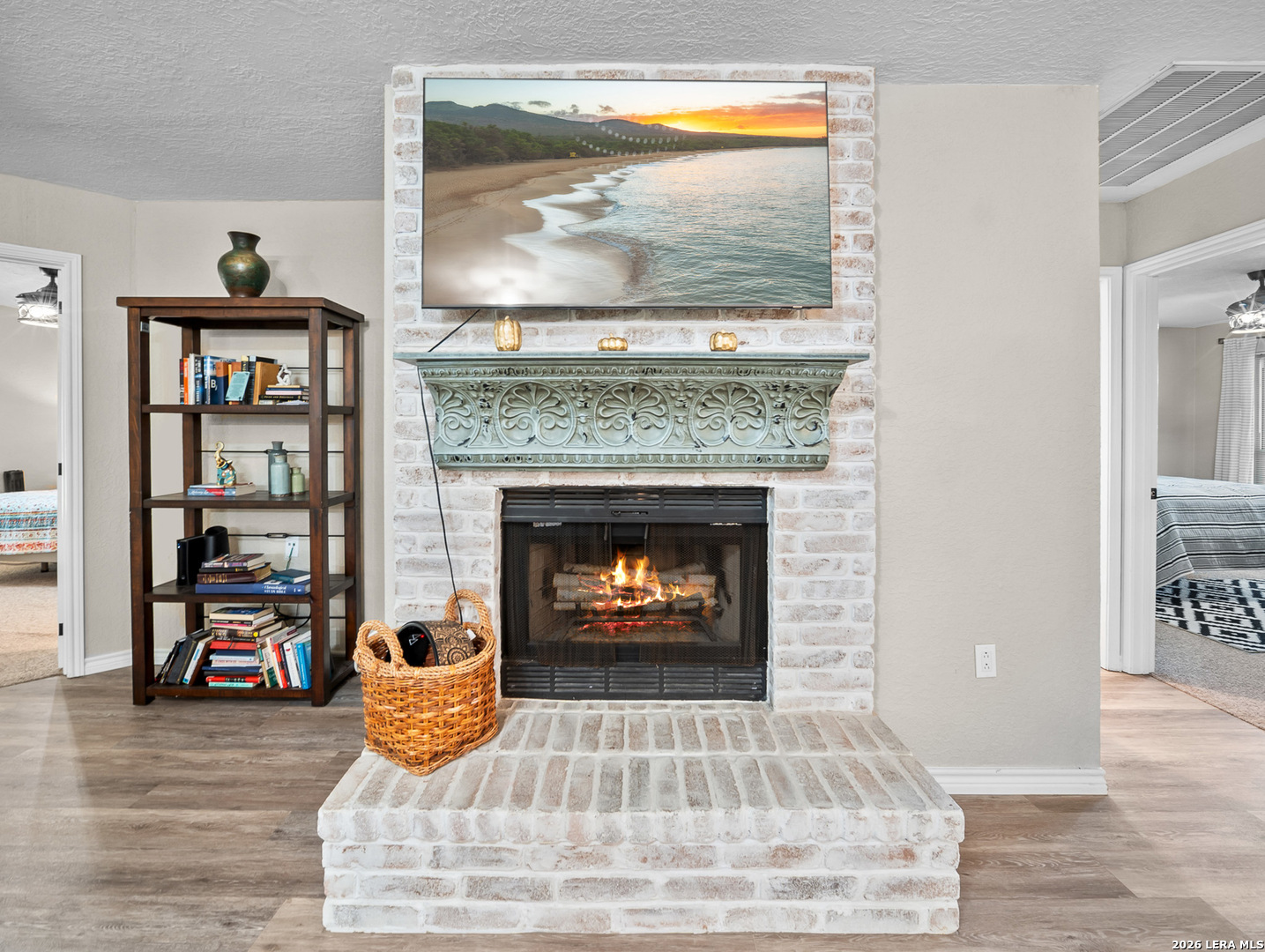 3620 Chestnut Court Cibolo, TX 78108 - Photo 15 of 45 a living room with furniture and a fireplace