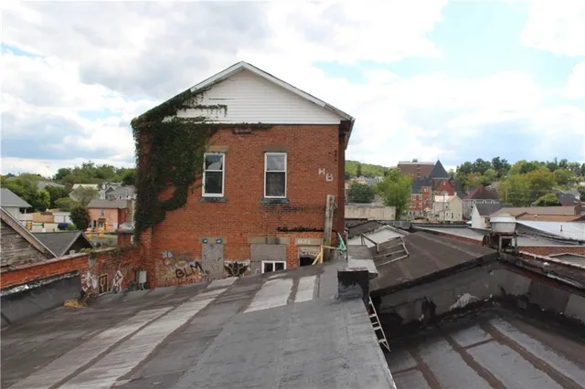 a view of tall buildings