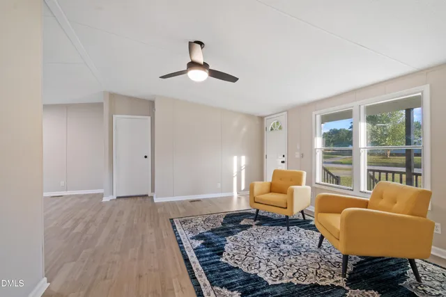 a living room with furniture