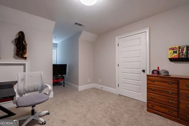 an aerial view of a house