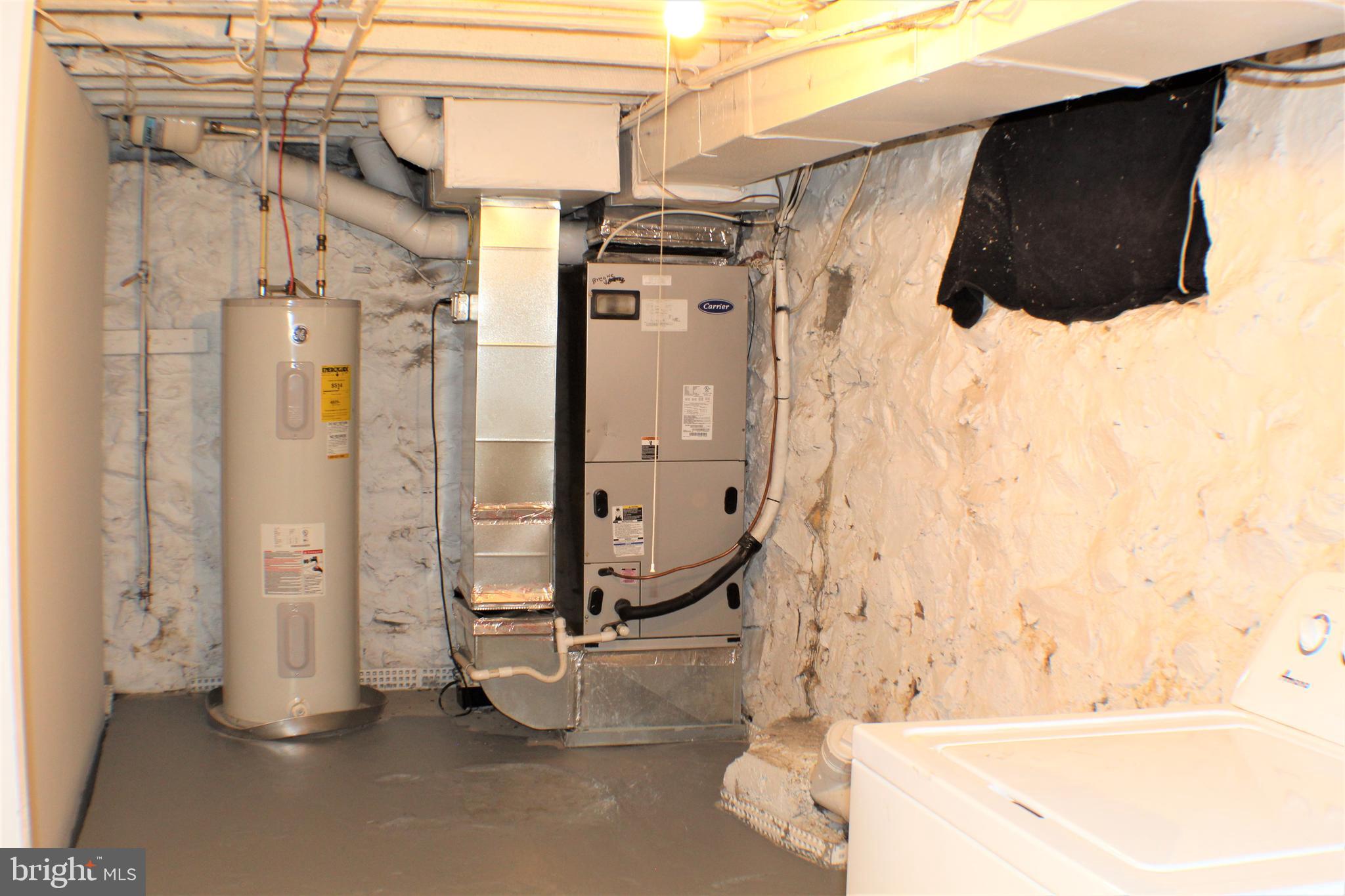 6418 Dogwood Road Baltimore, MD 21207 - Photo 32 of 33 Basement Furnace and Landry Area with storage
