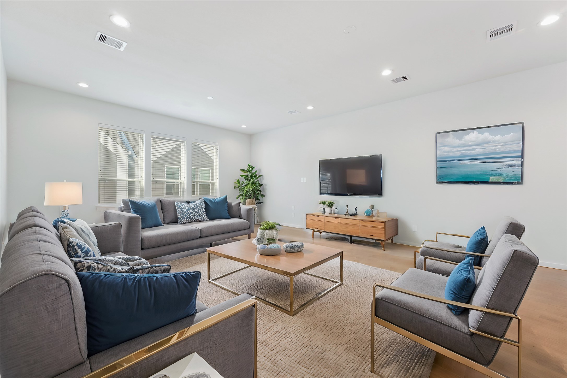 1013 Erin Street, Unit V Houston, TX 77009 - Photo 8 of 25 a living room with furniture and a flat screen tv