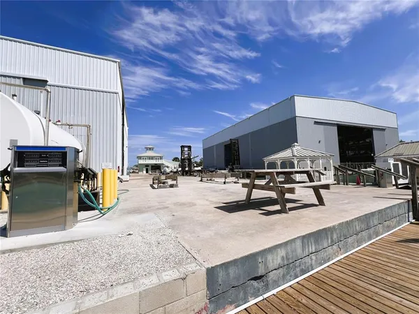 a view of a car park in front of building