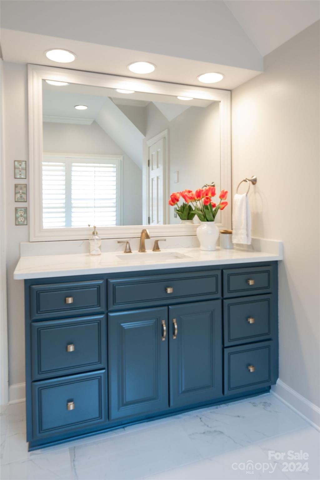 1201 Lost Oak Road Charlotte, NC 28270 - Photo 38 of 46 a bathroom with a sink vanity and mirror