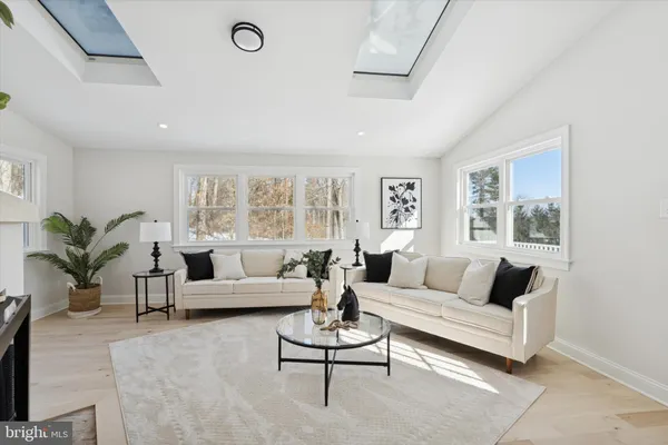a living room with furniture potted plant and window