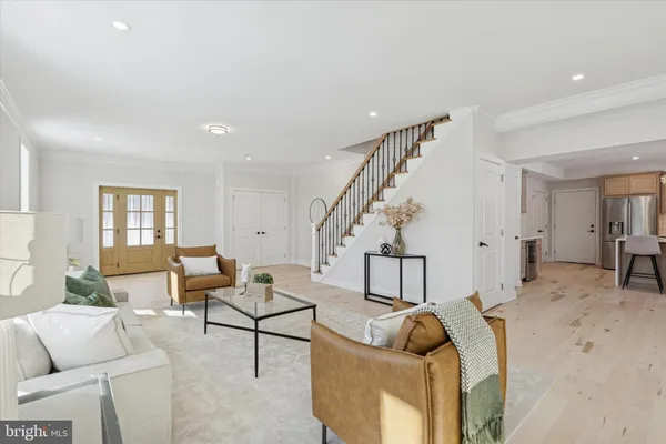 a living room with furniture and a couch