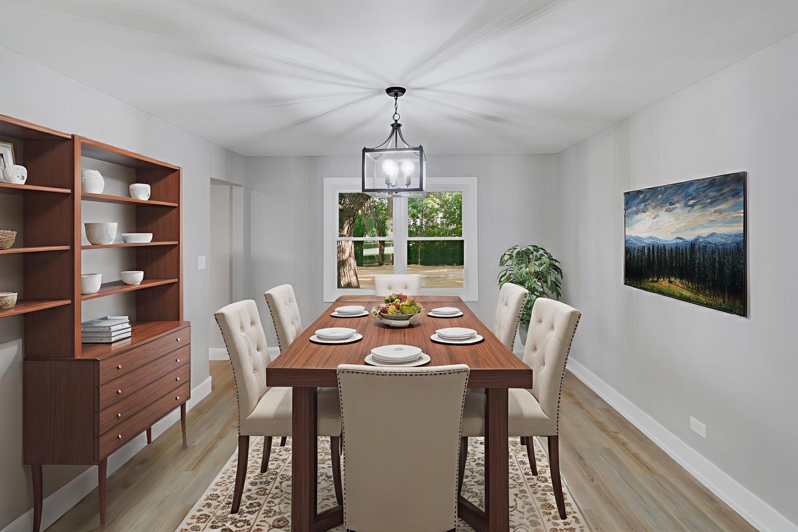 28W555 Leverenz Road Naperville, IL 60564 - Photo 3 of 21 a view of a dining room with furniture window and wooden floor
