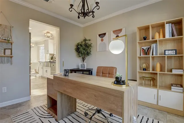 a living room with furniture