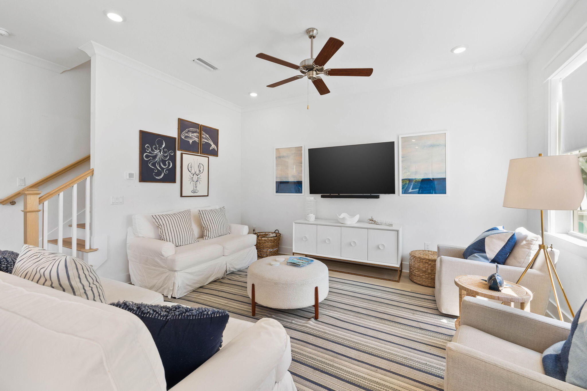 80 Wharf Ln Inlet Beach, Unit B Inlet Beach, FL 32461 - Photo 18 of 43 a living room with furniture and a flat screen tv