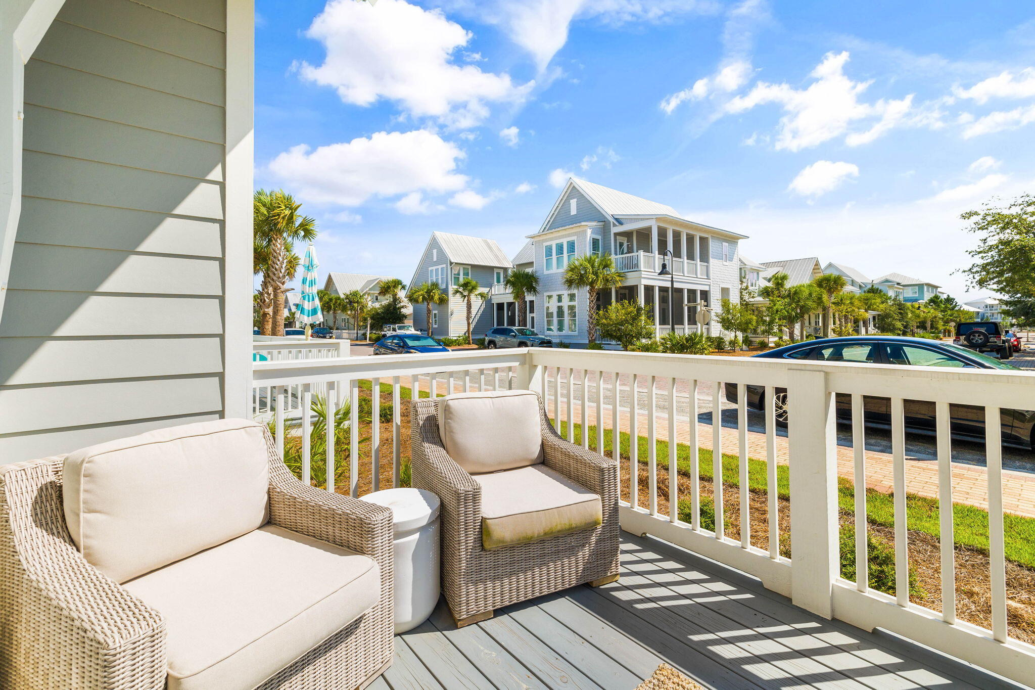 80 Wharf Ln Inlet Beach, Unit B Inlet Beach, FL 32461 - Photo 21 of 43 a balcony with street view