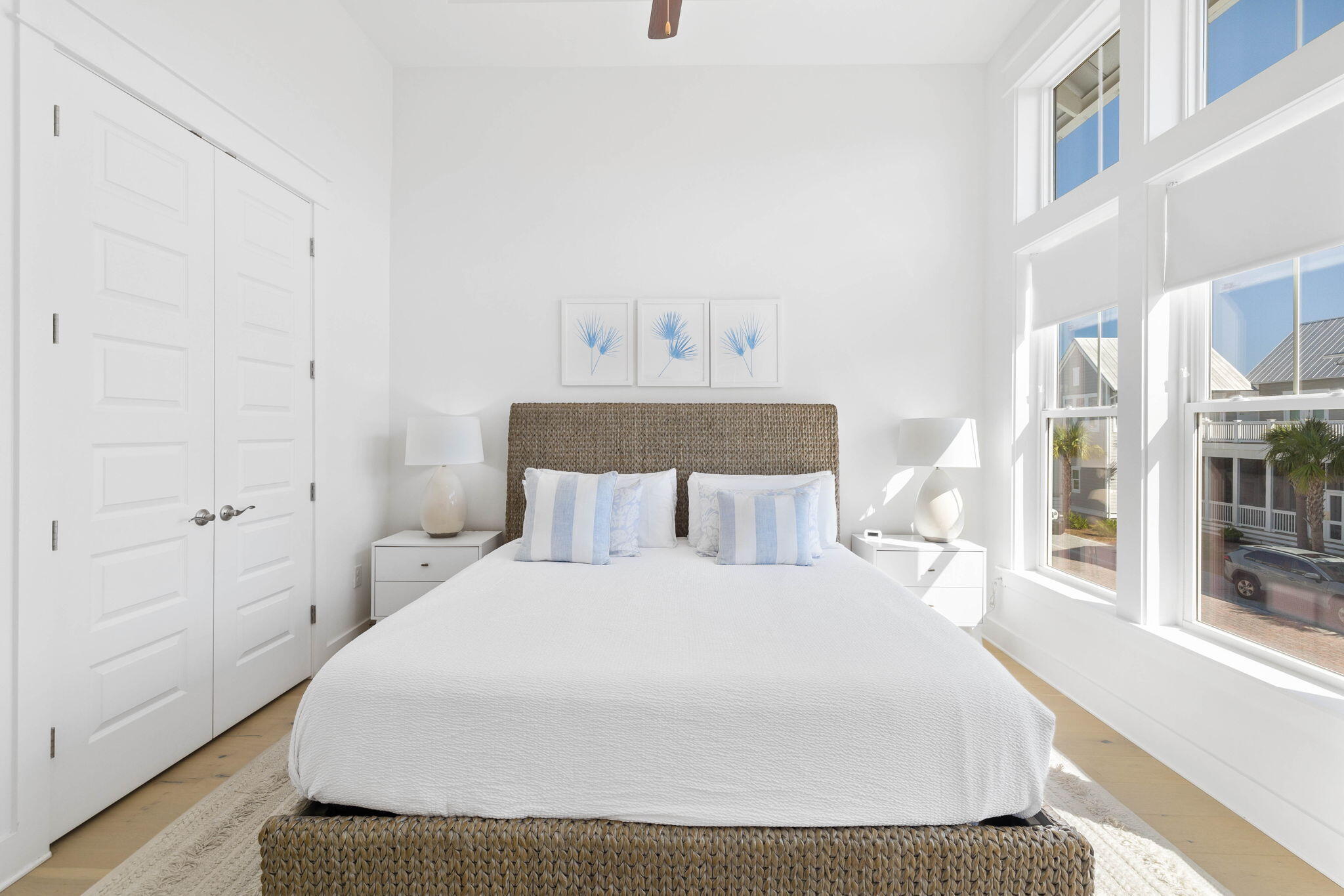 80 Wharf Ln Inlet Beach, Unit B Inlet Beach, FL 32461 - Photo 30 of 43 a bedroom with a bed and wooden floor