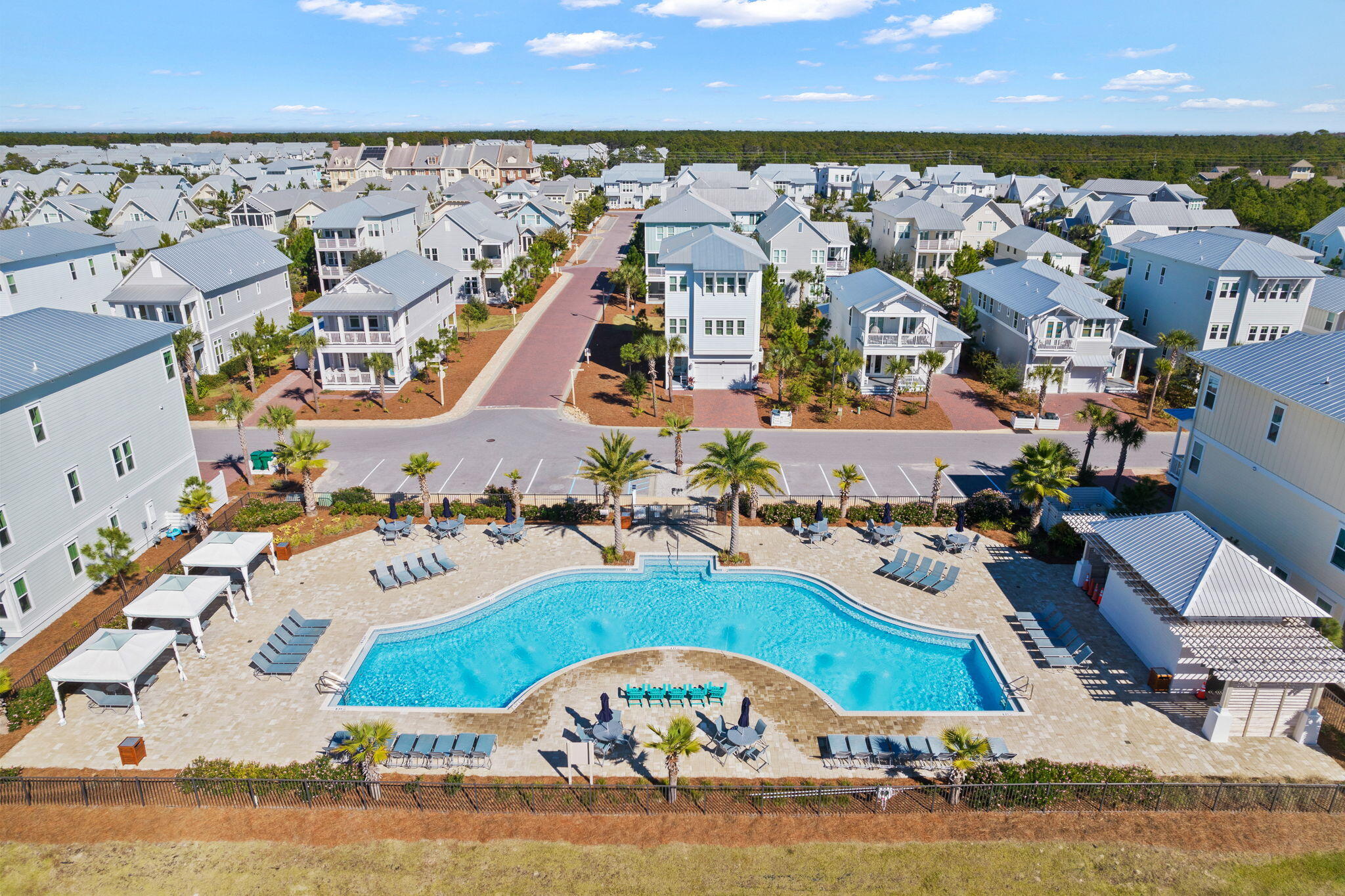 80 Wharf Ln Inlet Beach, Unit B Inlet Beach, FL 32461 - Photo 39 of 43 an aerial view of residential houses with outdoor space
