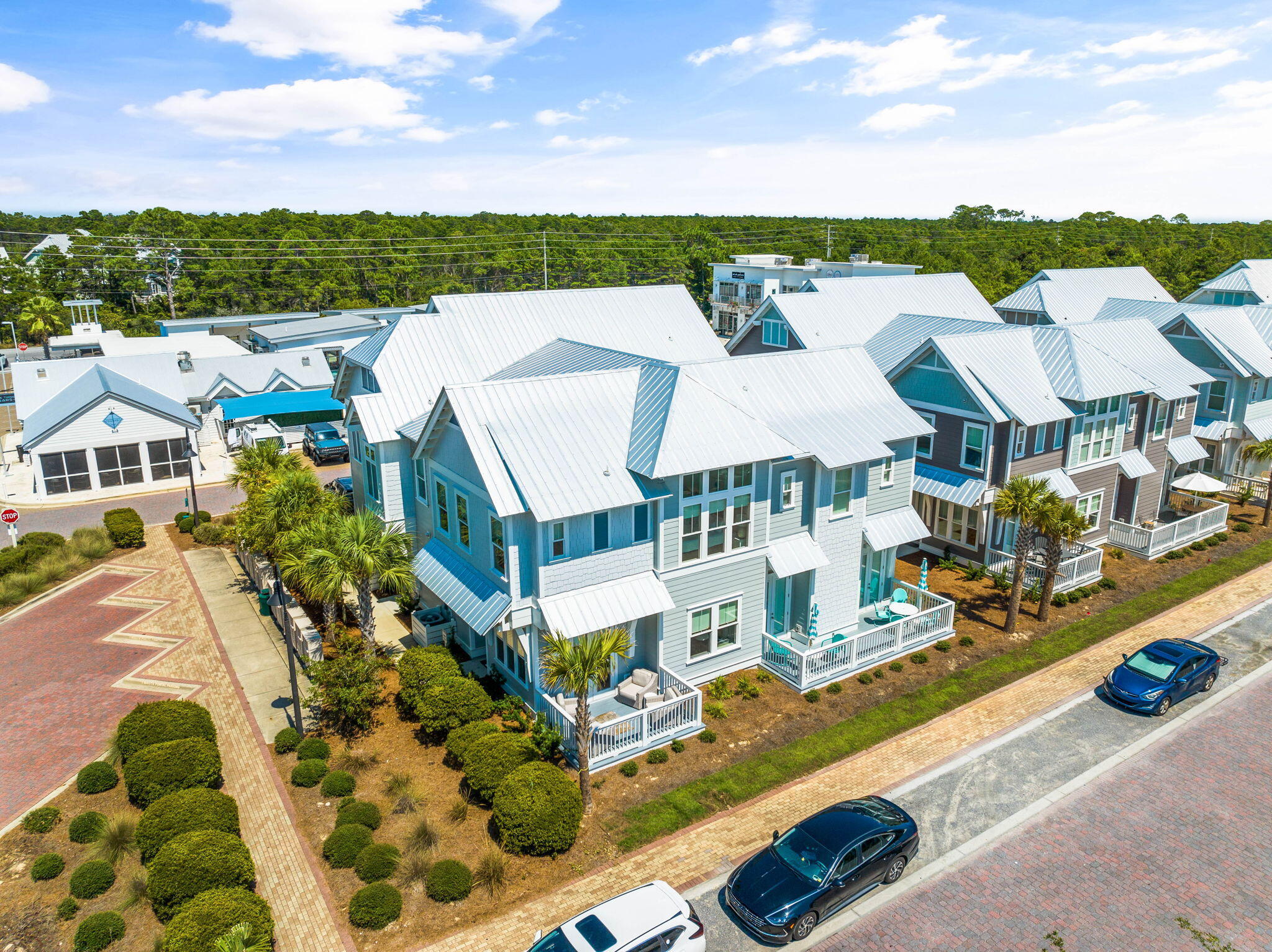80 Wharf Ln Inlet Beach, Unit B Inlet Beach, FL 32461 - Photo 5 of 43 an aerial view of a house with a garden
