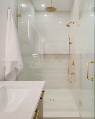a bathroom with a shower