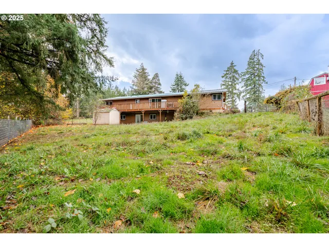 a view of a green field with clear sky