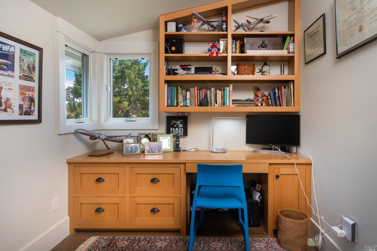 208 Reed Boulevard Mill Valley, CA 94941 - Photo 38 of 47 This private office is located off the primary bedroom and is perfect for those who need space for a home office.