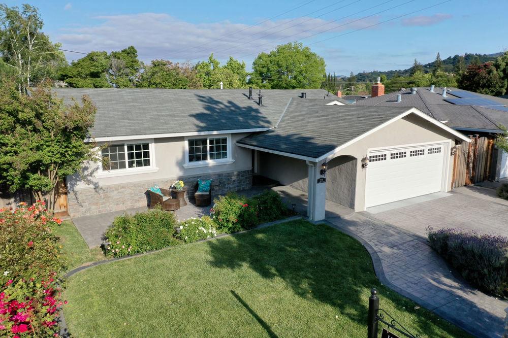 222 Thomas Drive Los Gatos, CA 95032 - Photo 2 of 28 a aerial view of a house with a yard