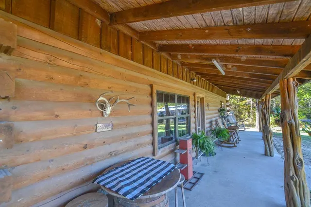 an aerial view of a house
