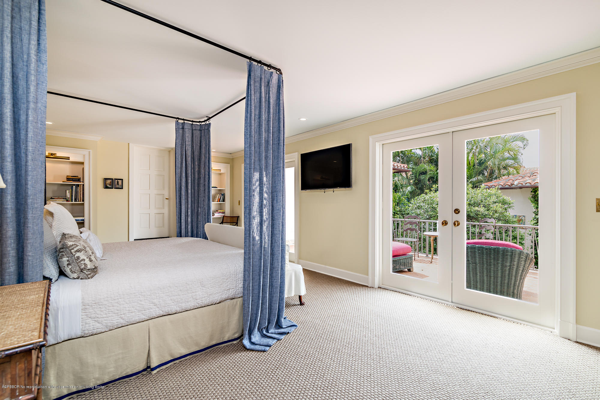 9 Golfview Road Palm Beach, FL 33480 - Photo 25 of 57 a bedroom with a large bed and a large window