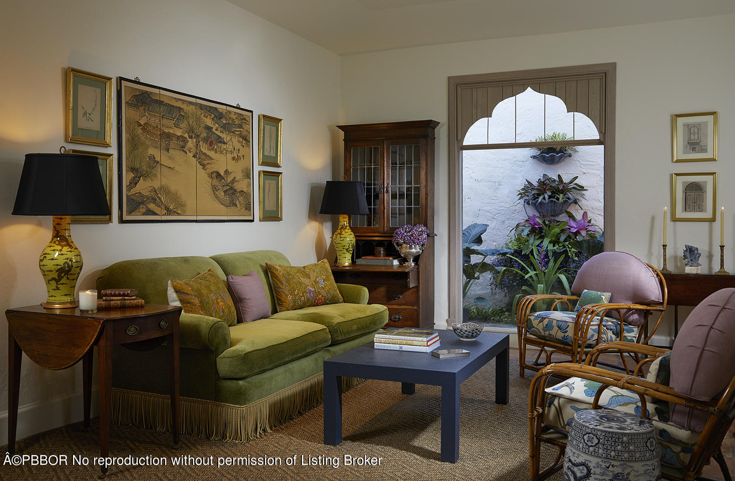 9 Golfview Road Palm Beach, FL 33480 - Photo 52 of 57 a living room with furniture a table and a potted plant